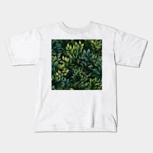 Green Leaves Pattern 14 Kids T-Shirt